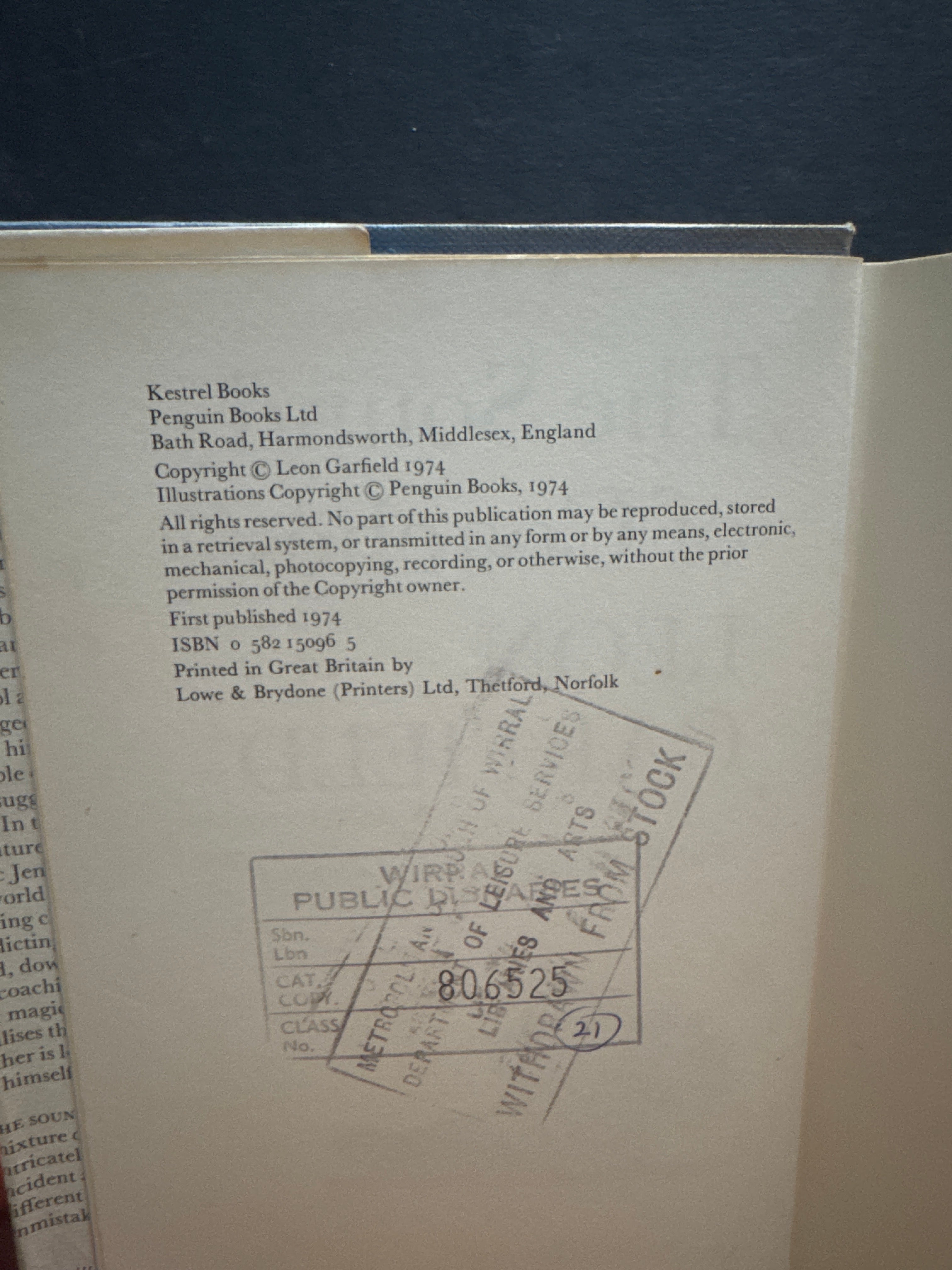 The Sound of Coaches by Leon Garfield hardcover book