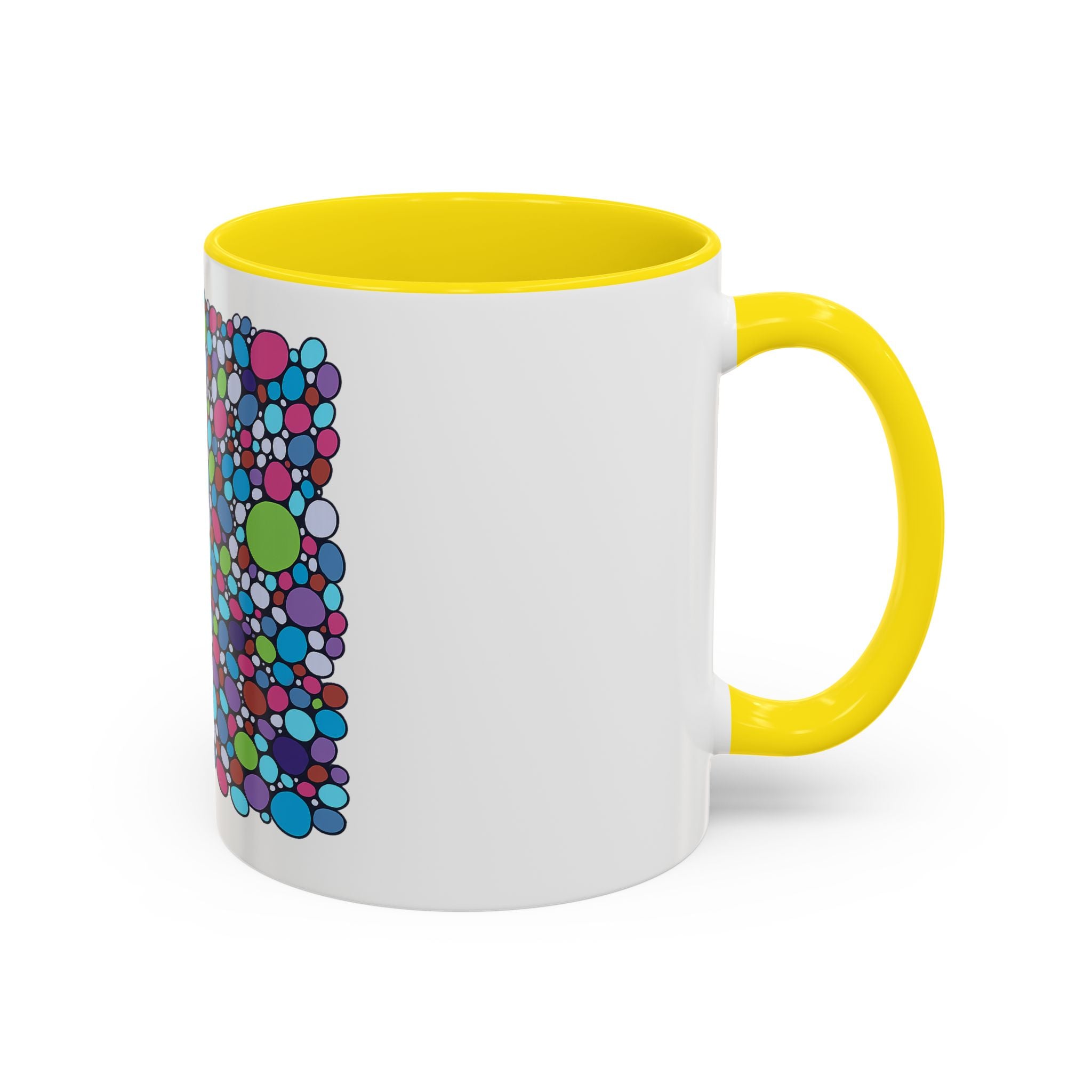 Colourful Bubble Pattern Accent Coffee Mug — Vibrant Abstract Dots 11/15oz