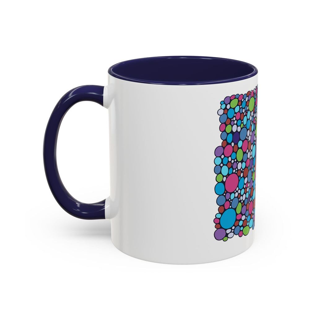 Colourful Bubble Pattern Accent Coffee Mug — Vibrant Abstract Dots 11/15oz