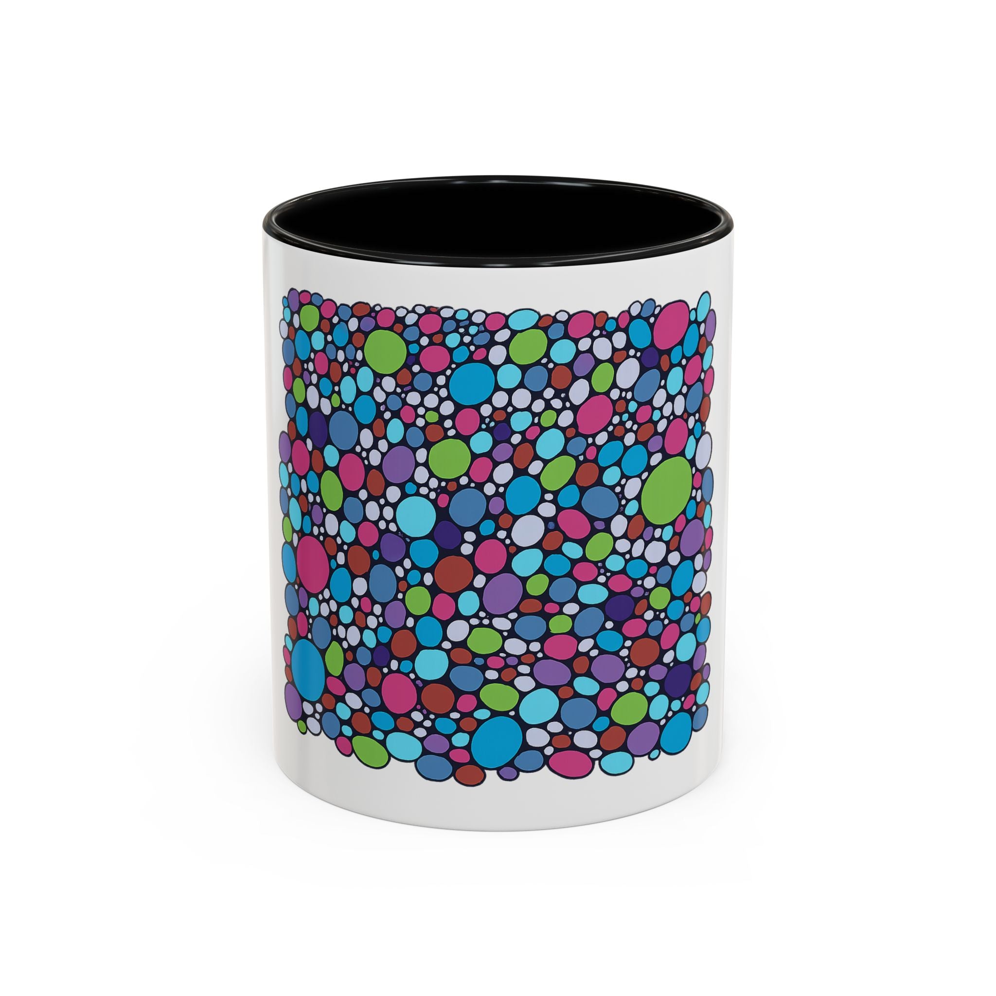 Colourful Bubble Pattern Accent Coffee Mug — Vibrant Abstract Dots 11/15oz