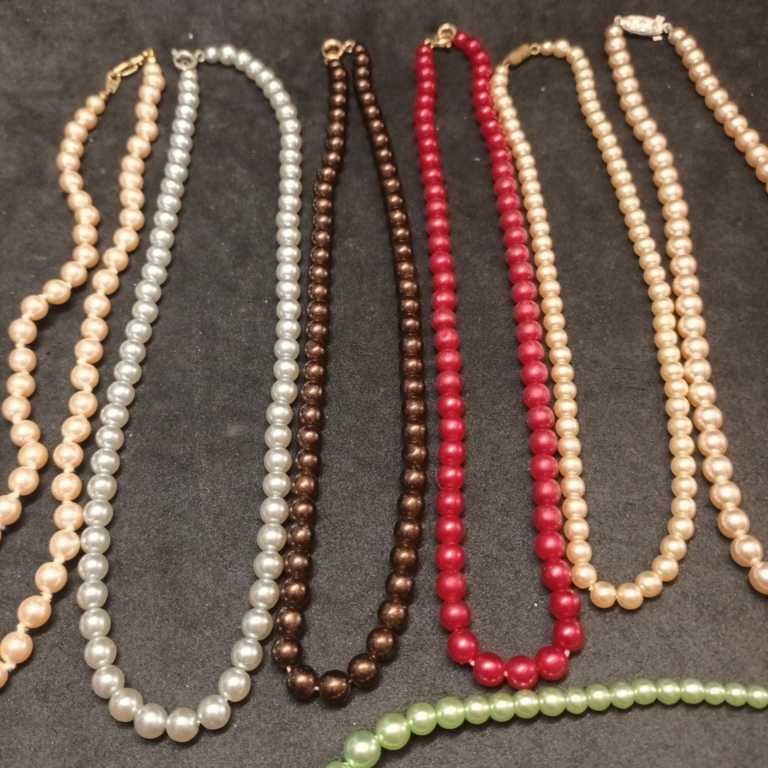 Faux Pearls Bundle Of Necklaces