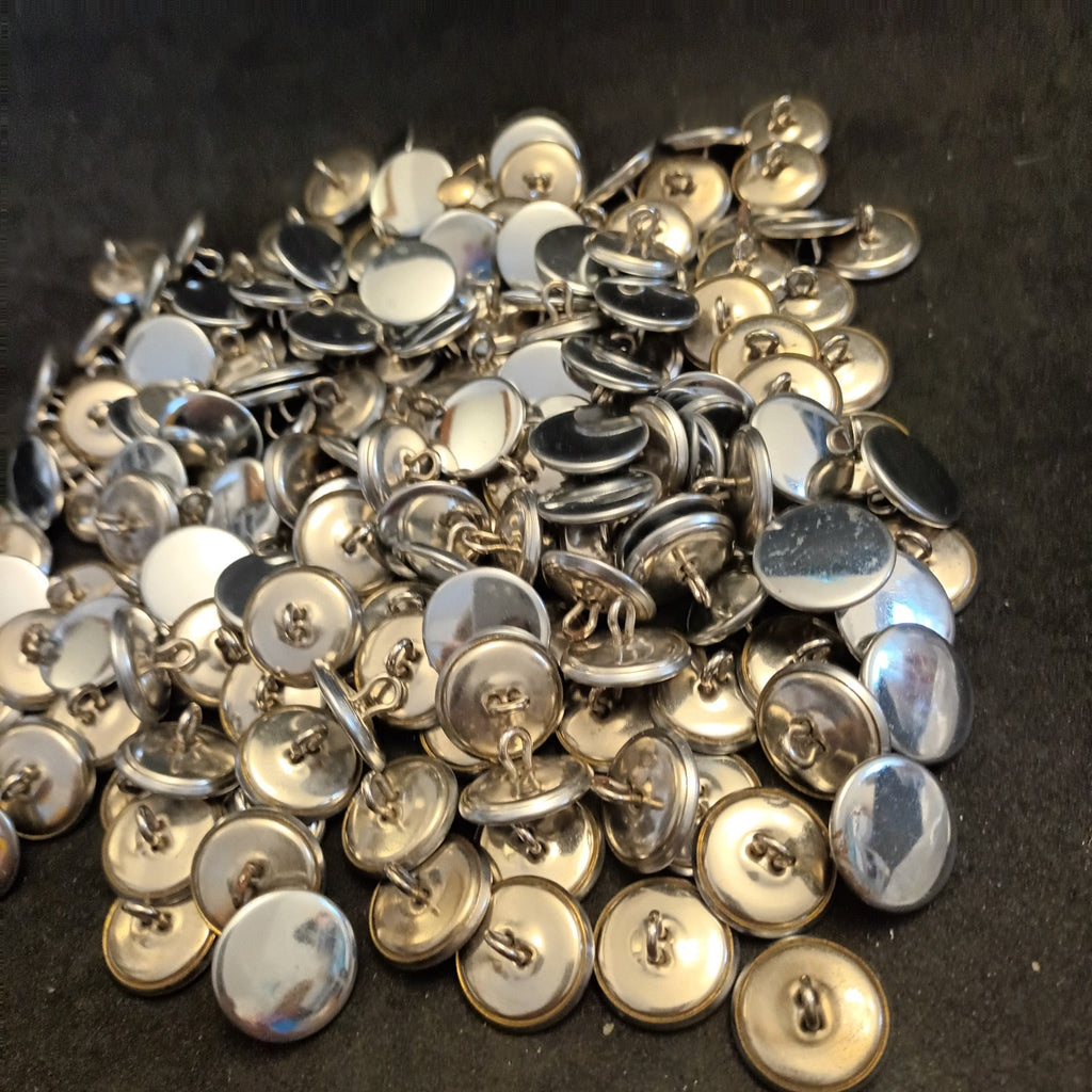 Bundle Of 170 Silver Tone Buttons 3cm Diameter