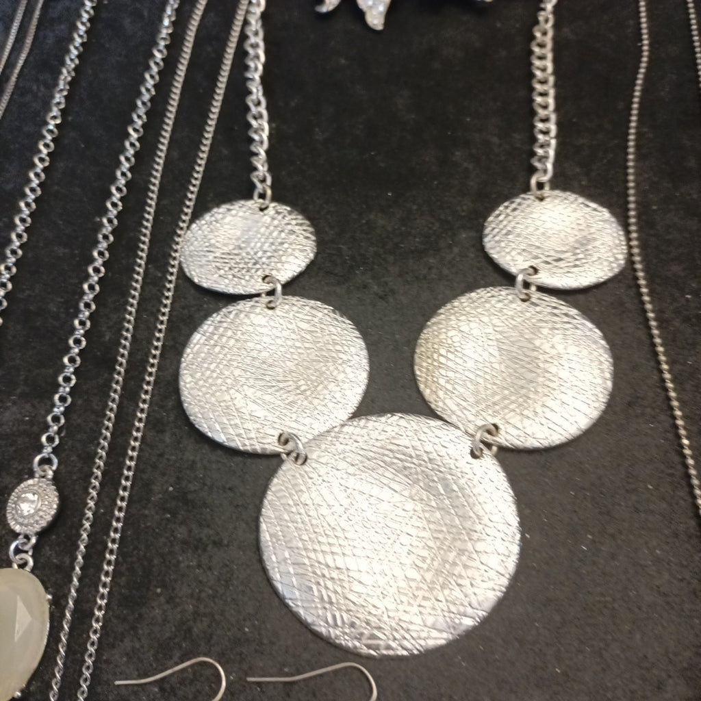 Silver Tone Costume Jewellery  Necklaces Bracelets Bundle Joblot 