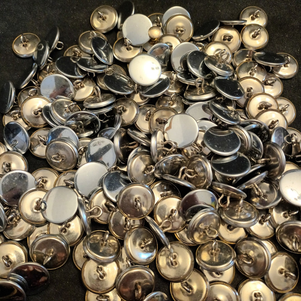 Bundle Of 170 Silver Tone Buttons 3cm Diameter