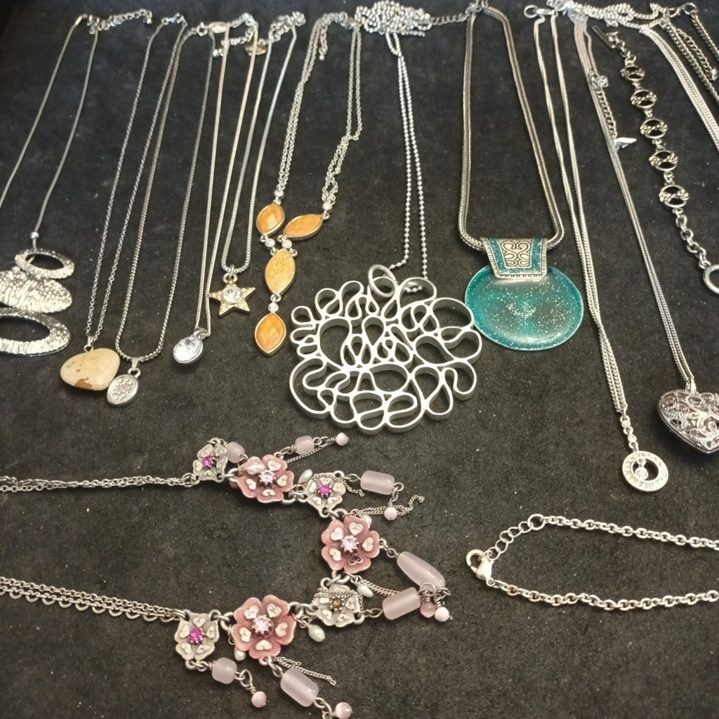 Silver Tone Costume Jewellery  Necklaces Bracelets Bundle Joblot 