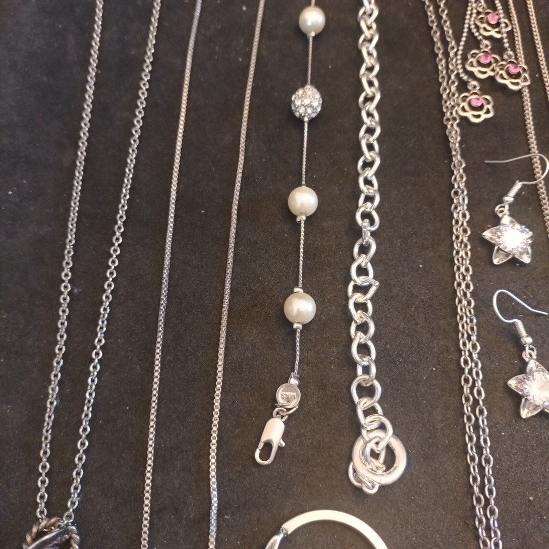 Costume Jewellery Necklaces Bracelets Bundle Joblot Glass Gem Stones Ceramic