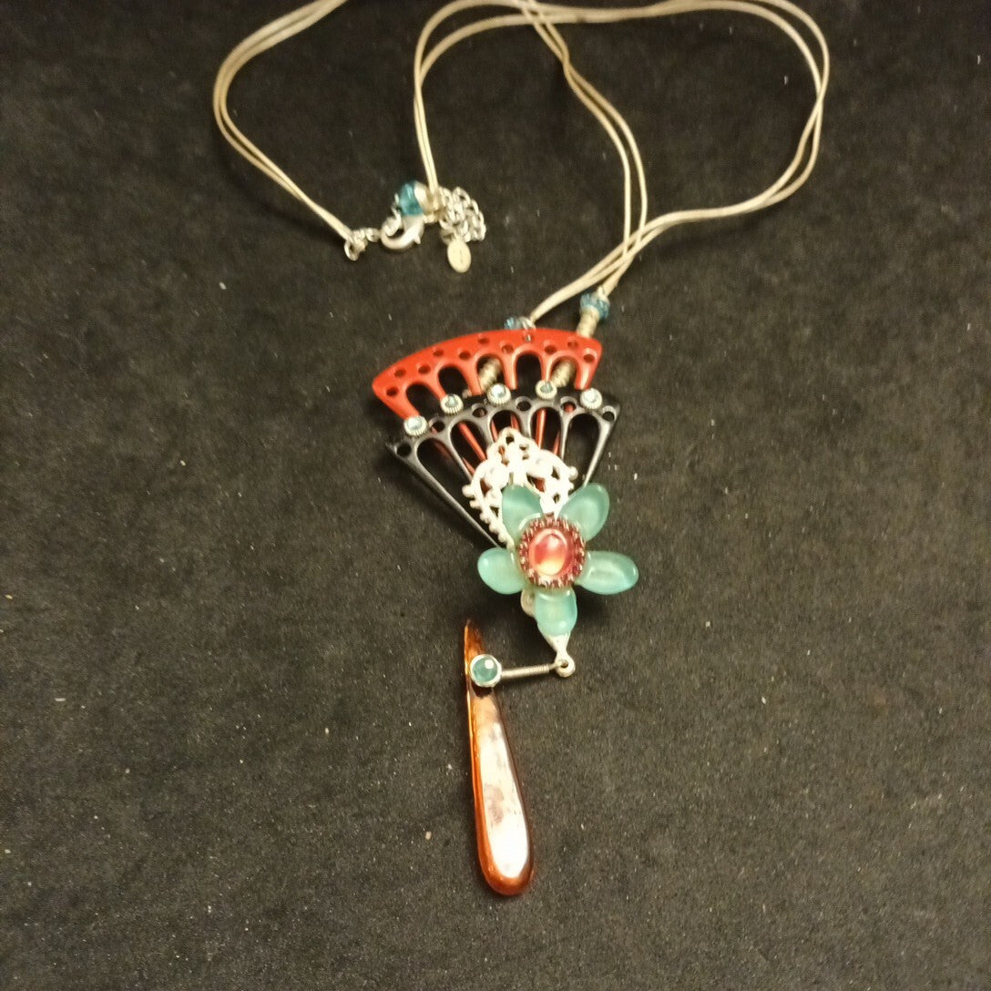 Lalo Statement Necklace Colourful Lucite  25in Long