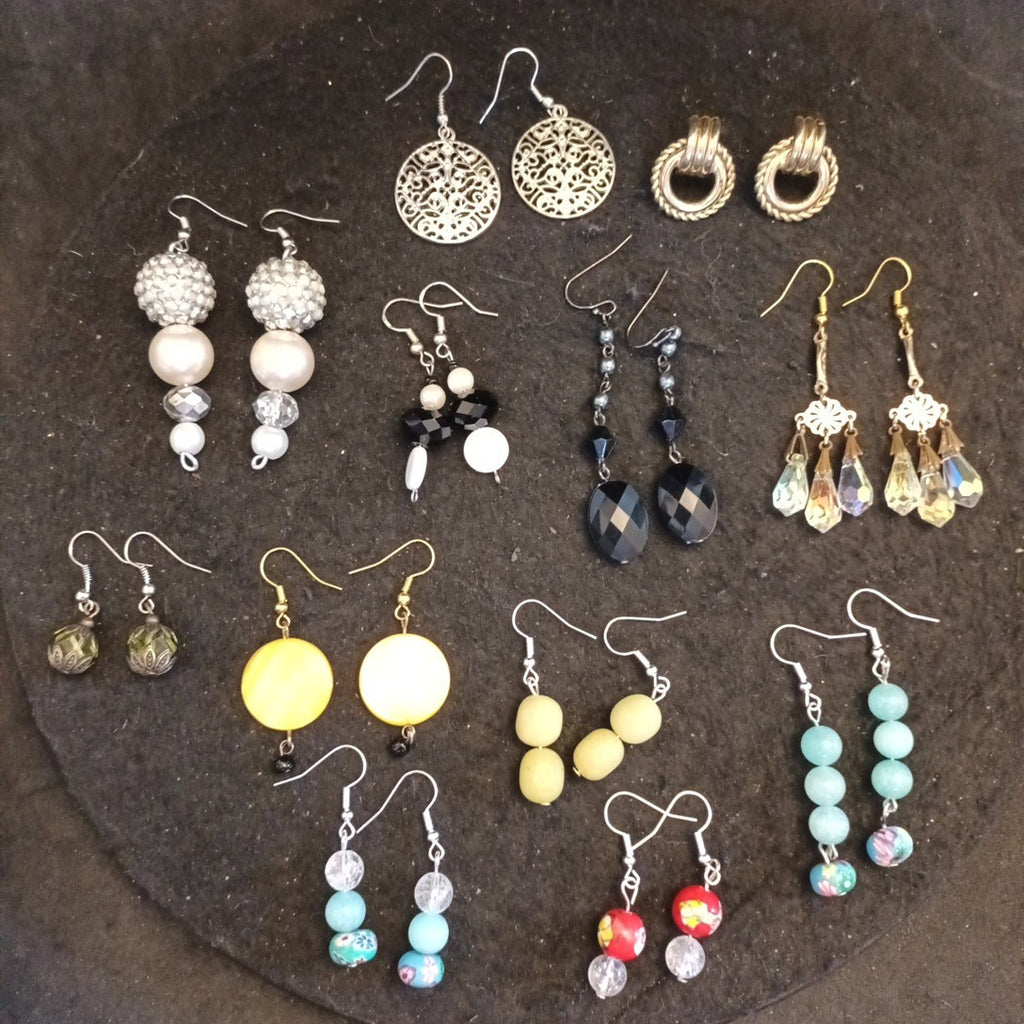 Earrings. Pairs Of Earrings For Pierced Ears. Hoop Dangle. Bundle Joblot