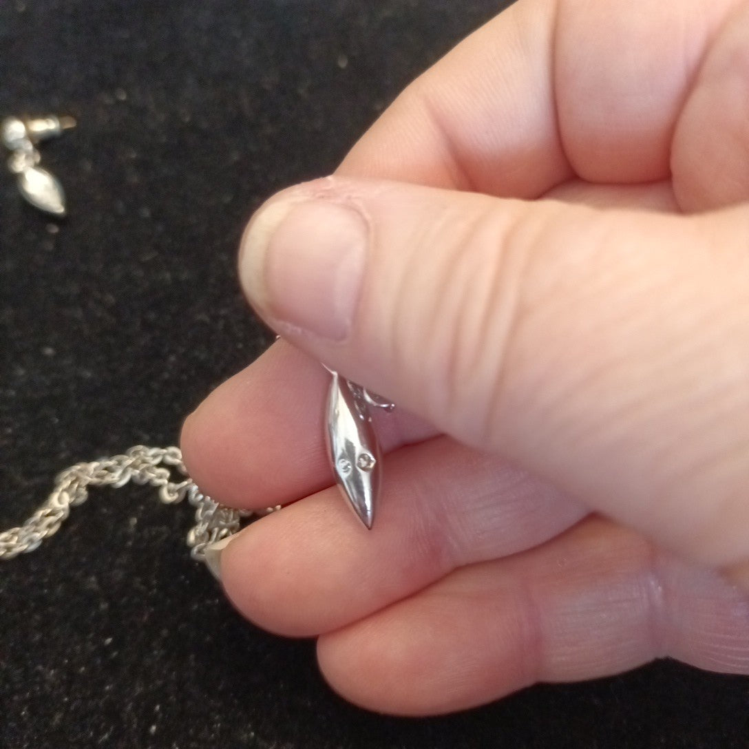 Swarovski silver tone necklace and earrings set