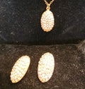 Tara Necklace And Earrings Set. Gold Tone. Rhinestones