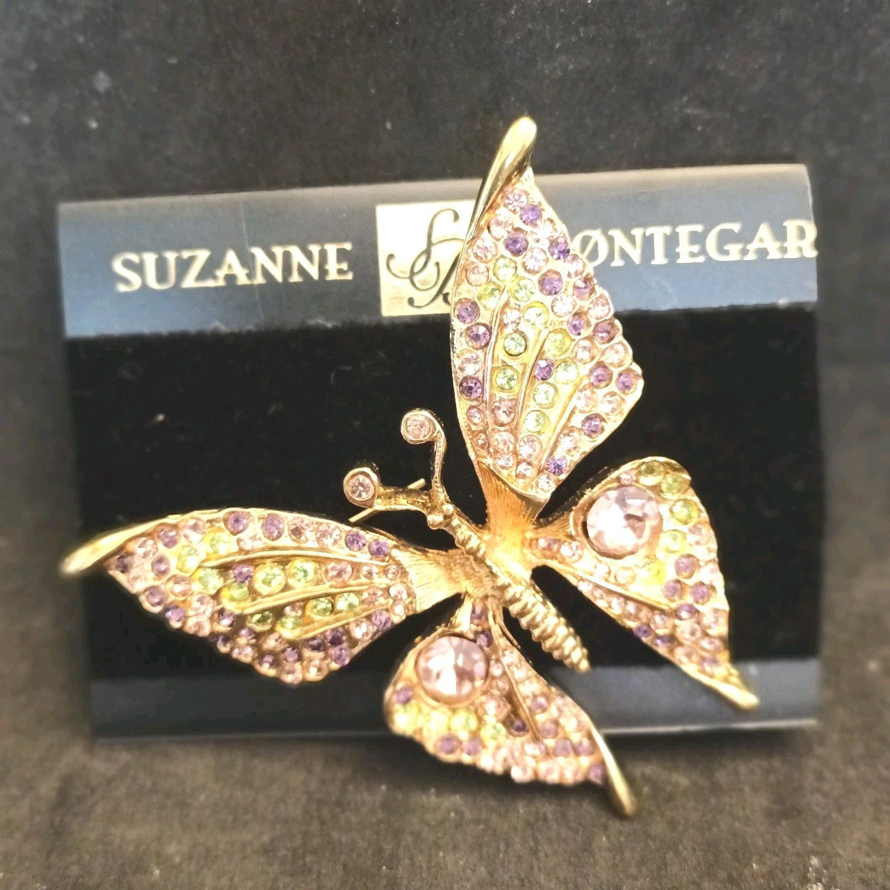 Suzanne Bjontegard Butterfly Brooch Gold Tone