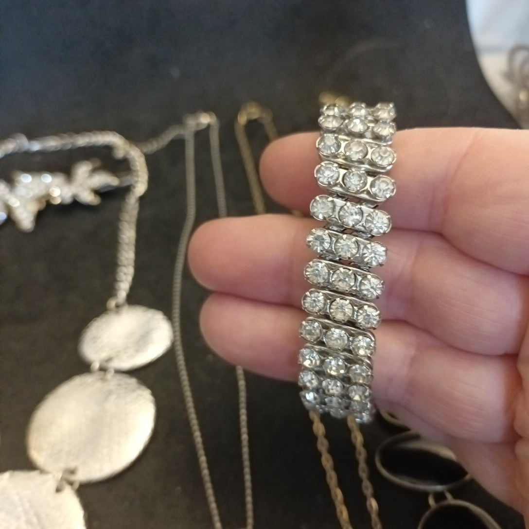 Silver Tone Costume Jewellery  Necklaces Bracelets Bundle Joblot 