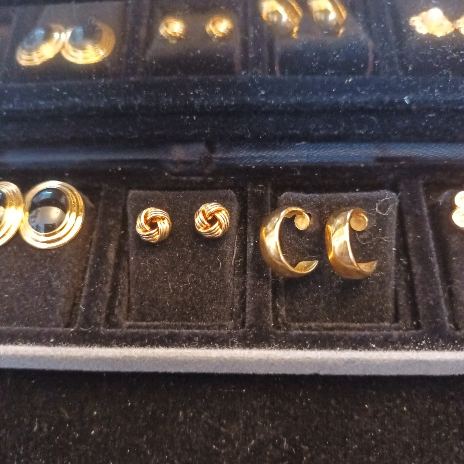 5 Pairs of Gold Tone Earrings for pierced ears