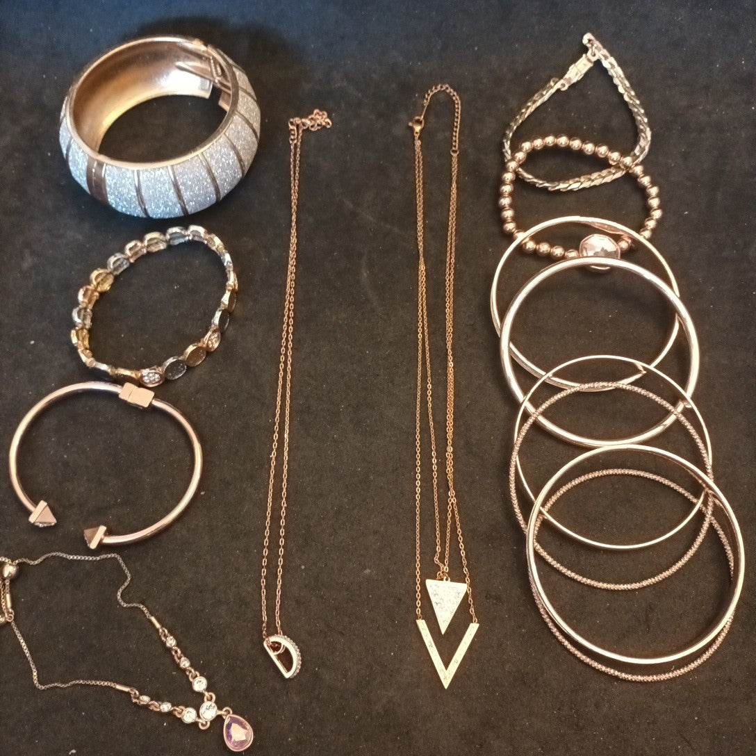 Rose Gold Costume Jewellery Necklaces Bracelets Bundle Joblot