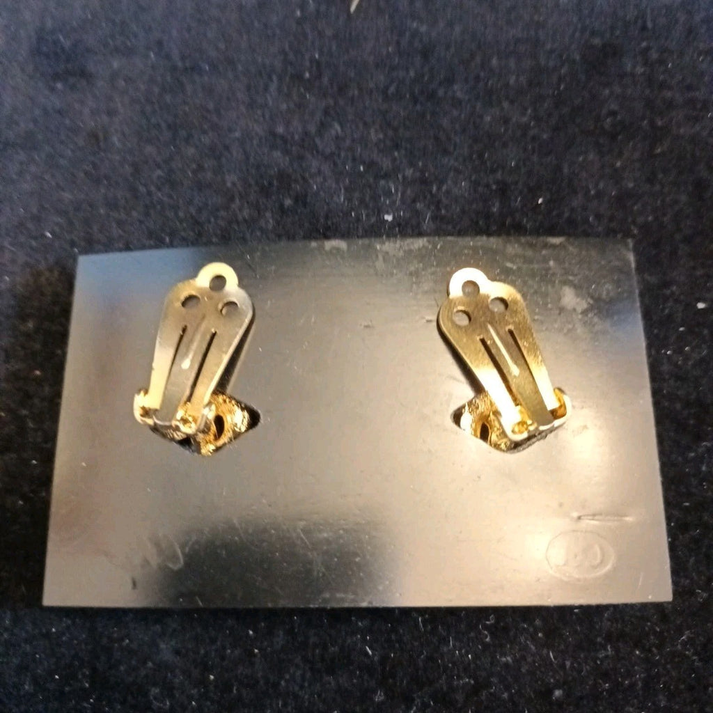 Gold Tone Clip On Earrings.  Two Pairs Vintage C&A Clip On Earrings