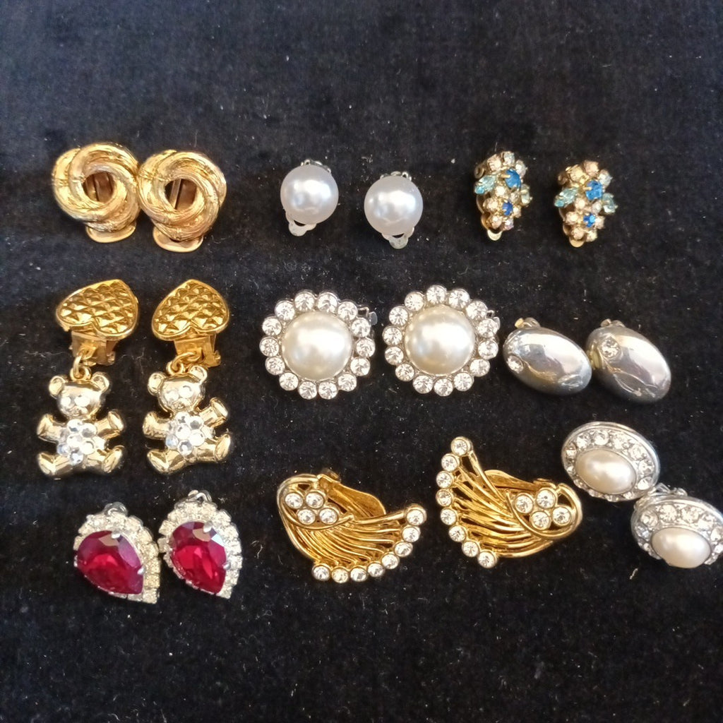 Clip On Earrings. Costume Jewellery Bundle