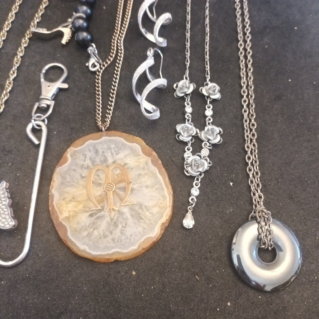 Costume Jewellery Necklaces Bracelets Bundle Joblot Glass Gem Stones Ceramic