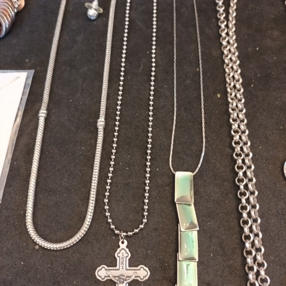 Silver Tone Costume Jewellery  Necklaces Bracelets Bundle Joblot 