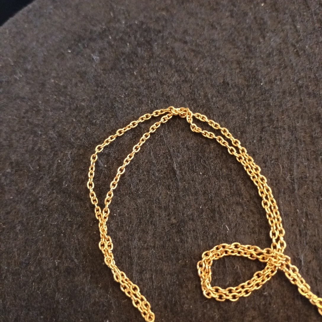 18ct Gold Plated Chain Necklace And Lion Pendant 18in