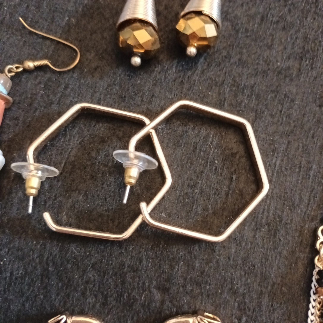 Earrings. Pairs Of Earrings For Pierced Ears. Hoop Dangle. Bundle Joblot
