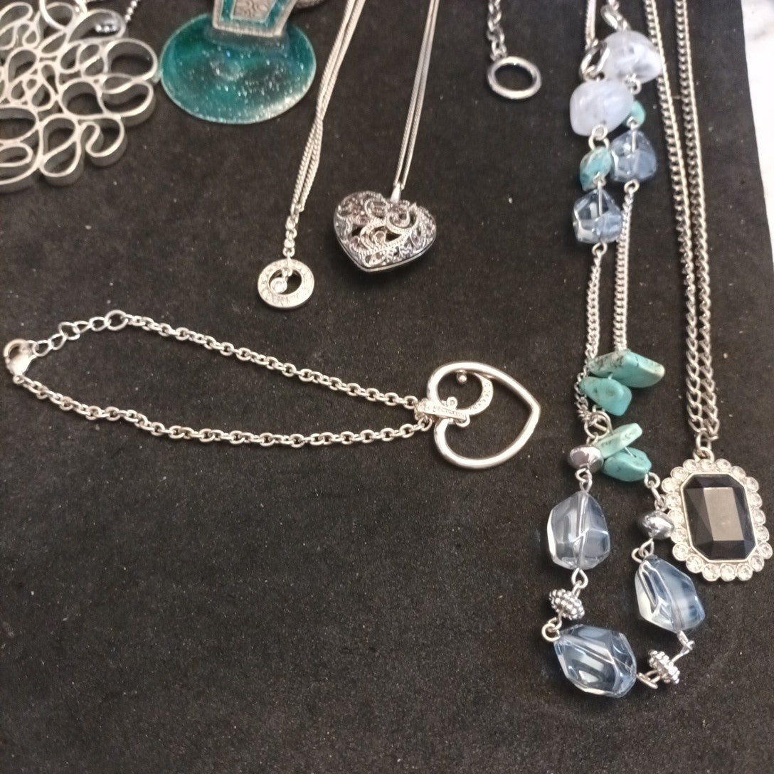 Silver Tone Costume Jewellery  Necklaces Bracelets Bundle Joblot 