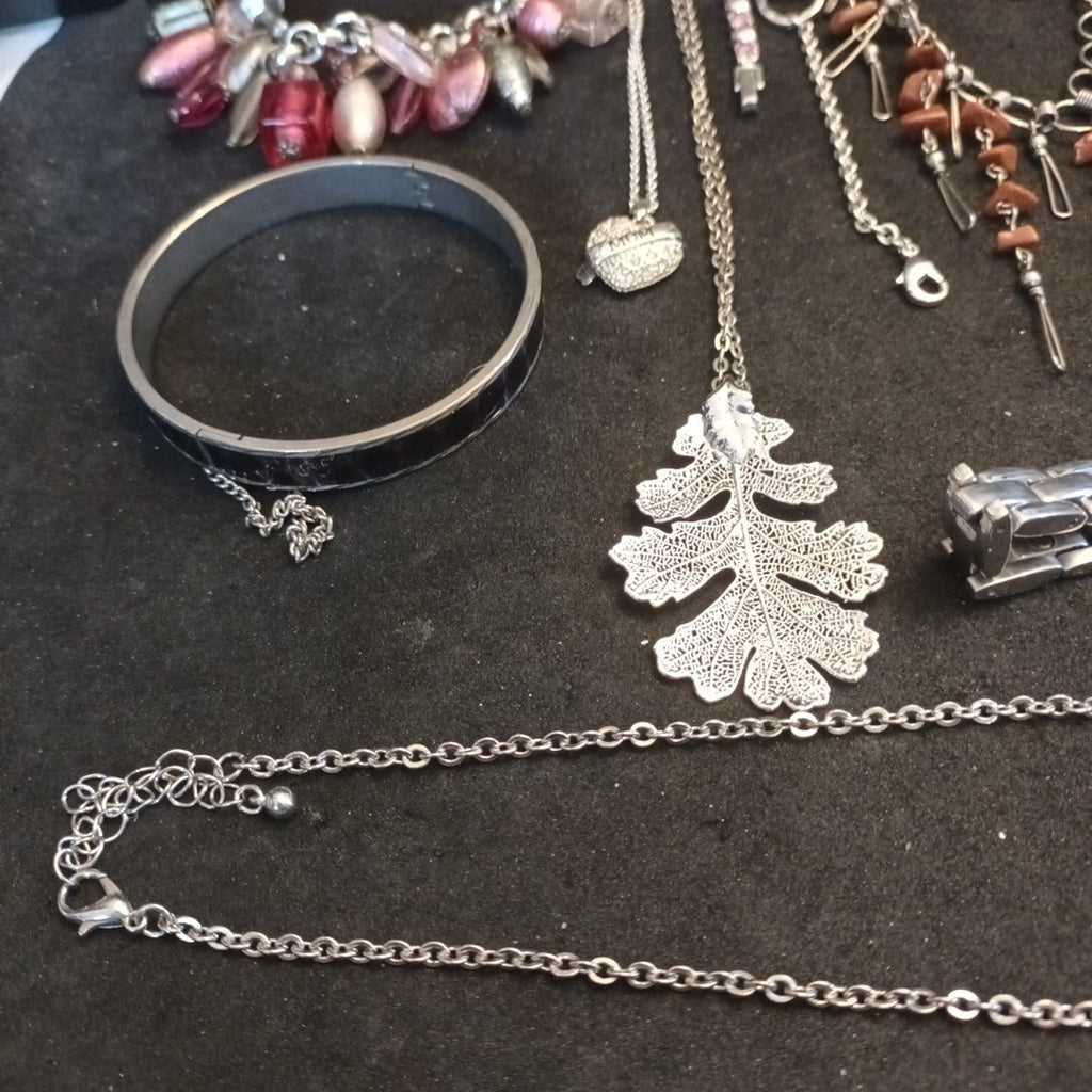 Silver Tone Costume Jewellery  Necklaces Bracelets Bundle Joblot 