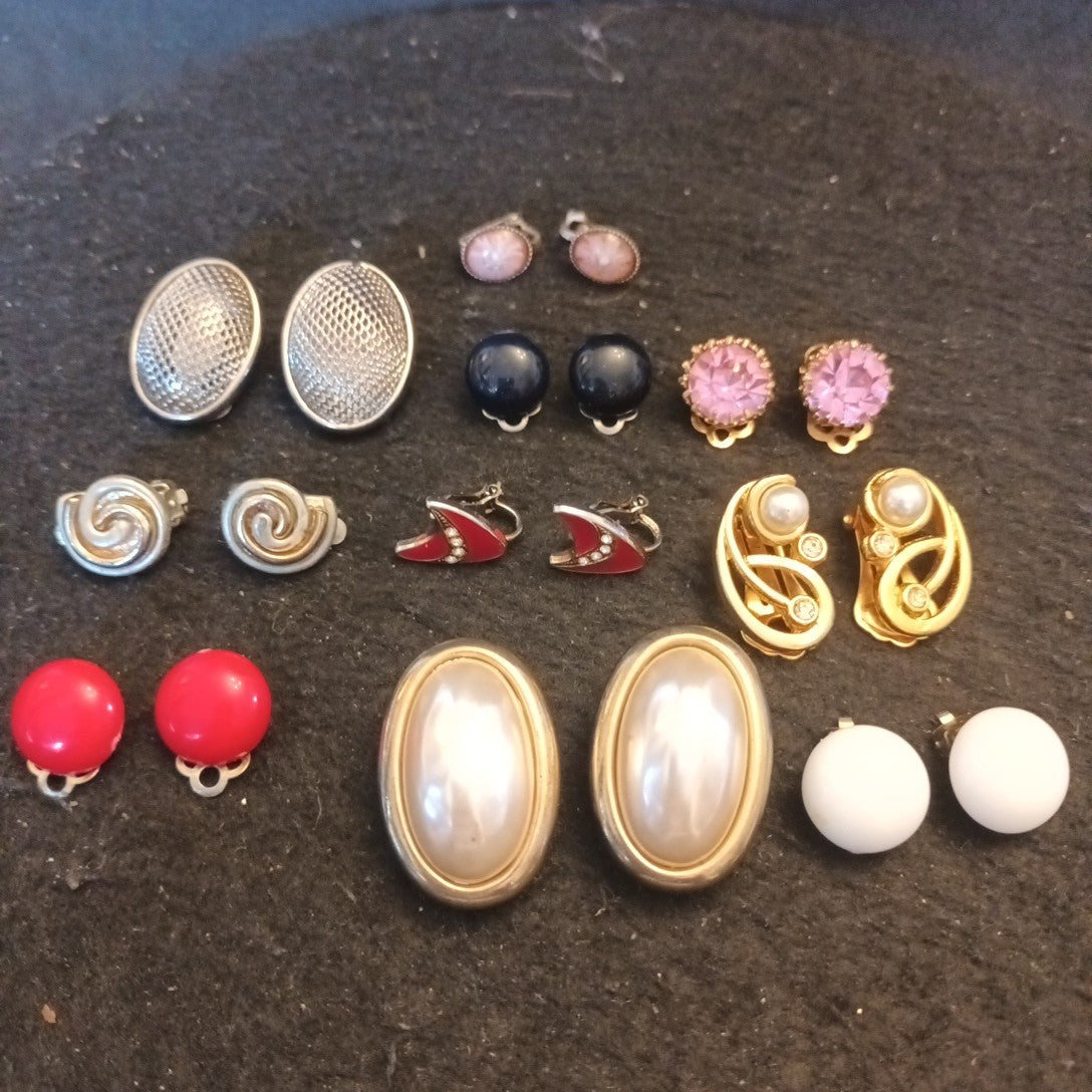 Clip On Earrings. Costume Jewellery Bundle