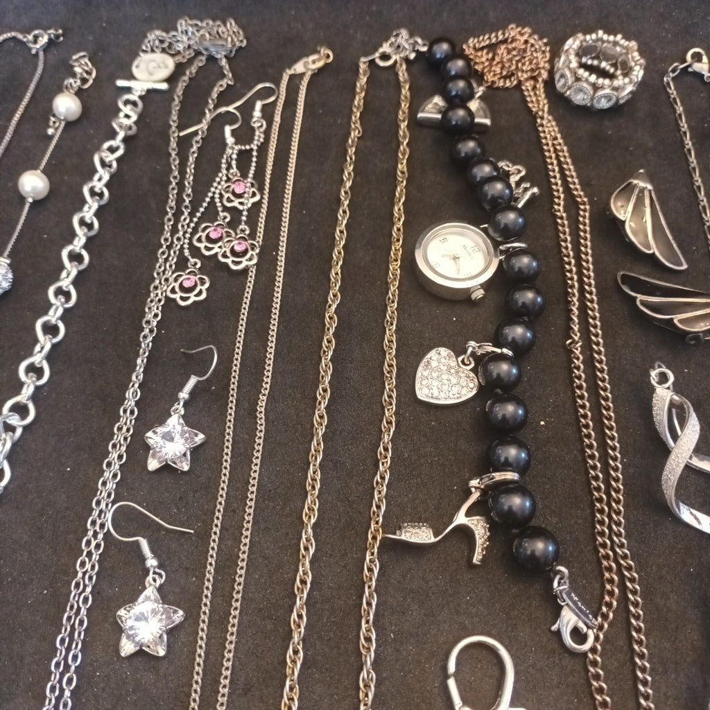 Costume Jewellery Necklaces Bracelets Bundle Joblot Glass Gem Stones Ceramic