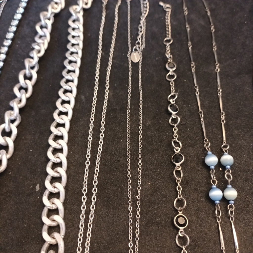 Silver Tone Costume Jewellery  Necklaces Bracelets Bundle Joblot 