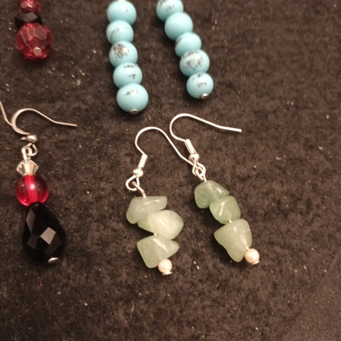 Handmade Earrings. Pairs Of Earrings For Pierced Ears. Hoop Dangle Bundle Joblot