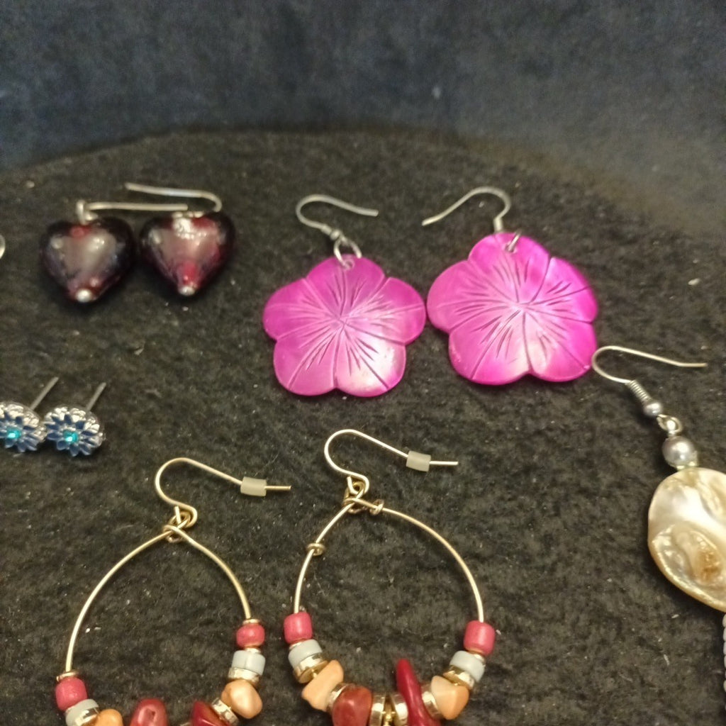 Earrings. Pairs Of Earrings For Pierced Ears. Hoop Dangle. Studs Bundle Joblot