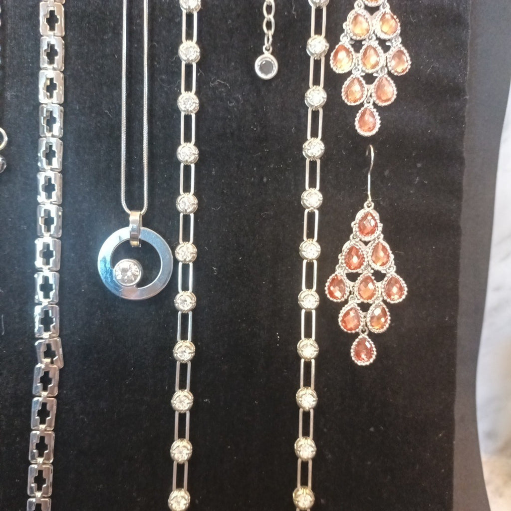 Silver Tone Costume Jewellery  Necklaces Bracelets Bundle Joblot 