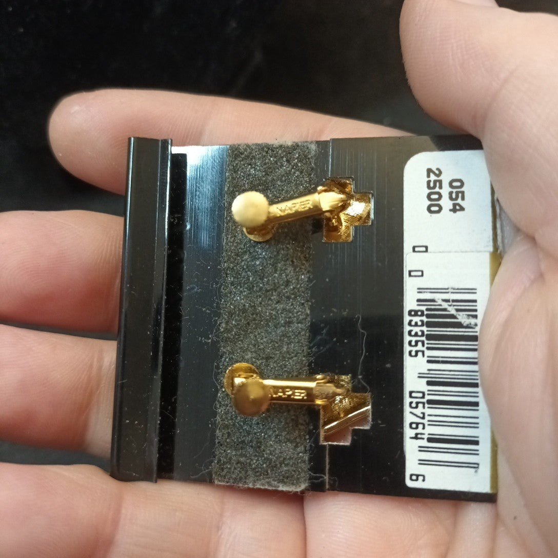 Napier Gold Tone Screw Back Earrings On Original Card