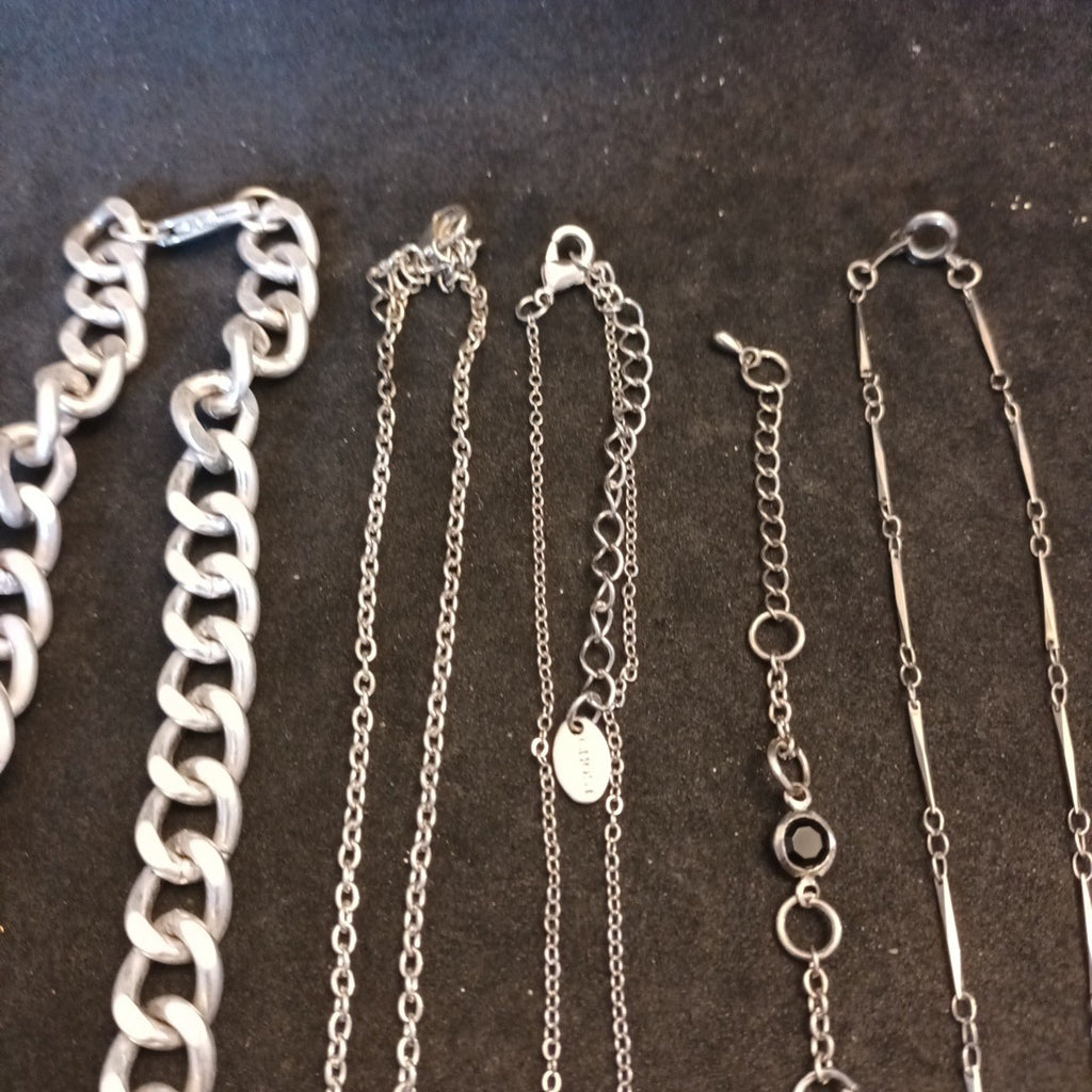 Silver Tone Costume Jewellery  Necklaces Bracelets Bundle Joblot 