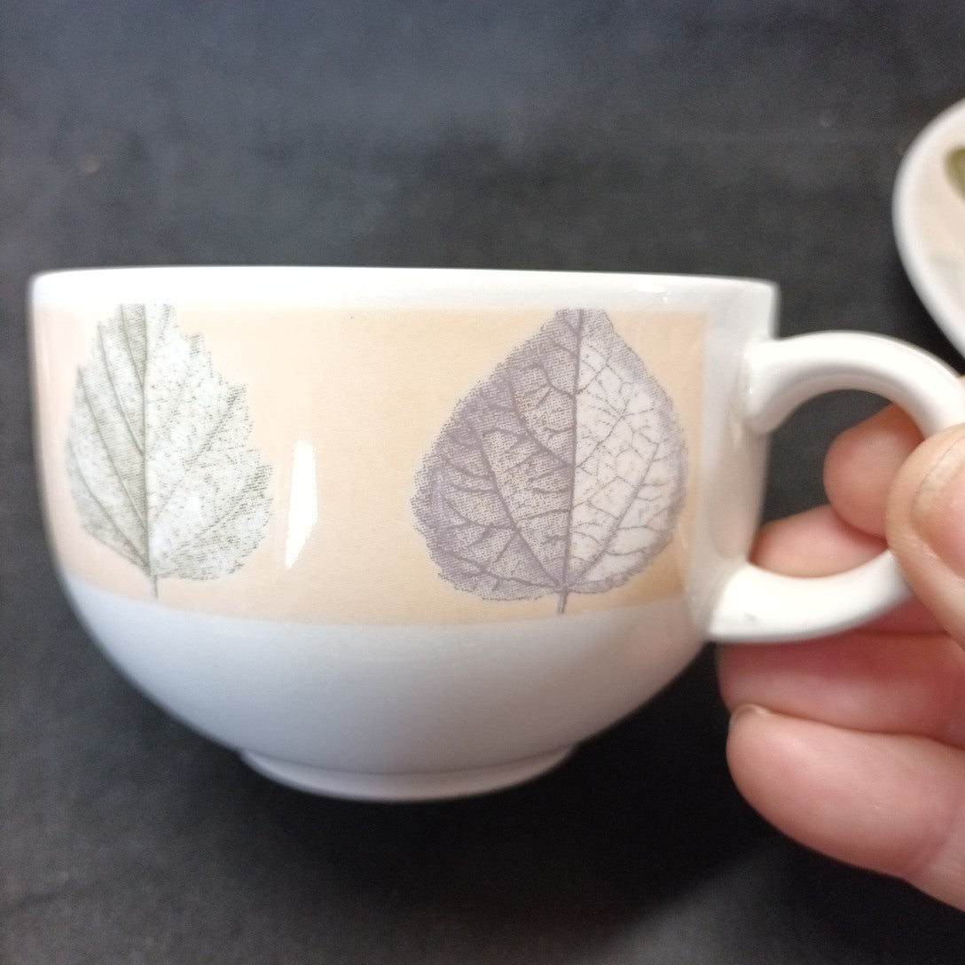 Staffordshire Tableware Cup And Saucer Leaf Pattern