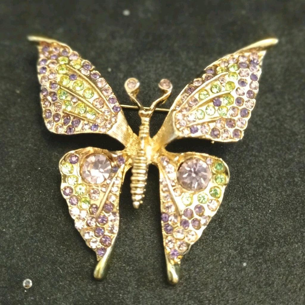 Suzanne Bjontegard Butterfly Brooch Gold Tone