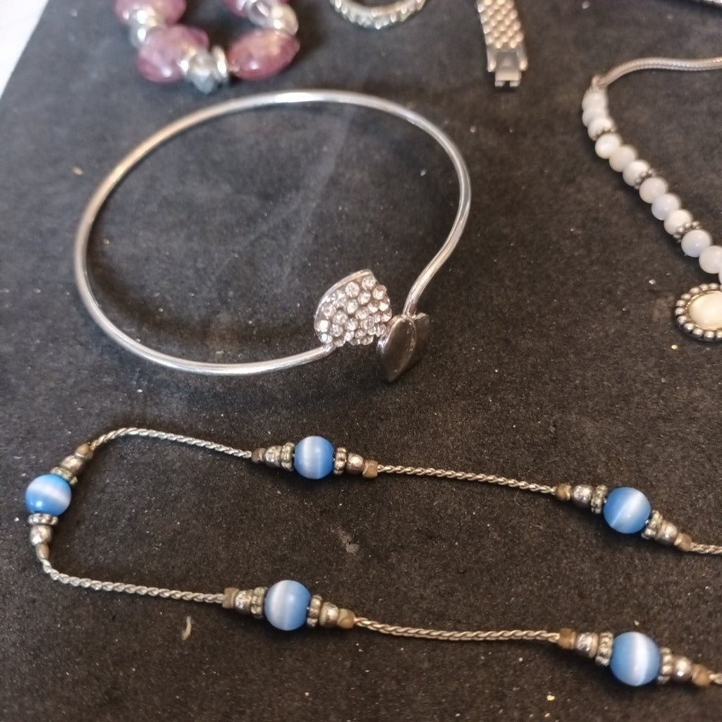 Silver Tone Costume Jewellery  Necklaces Bracelets Bundle Joblot 