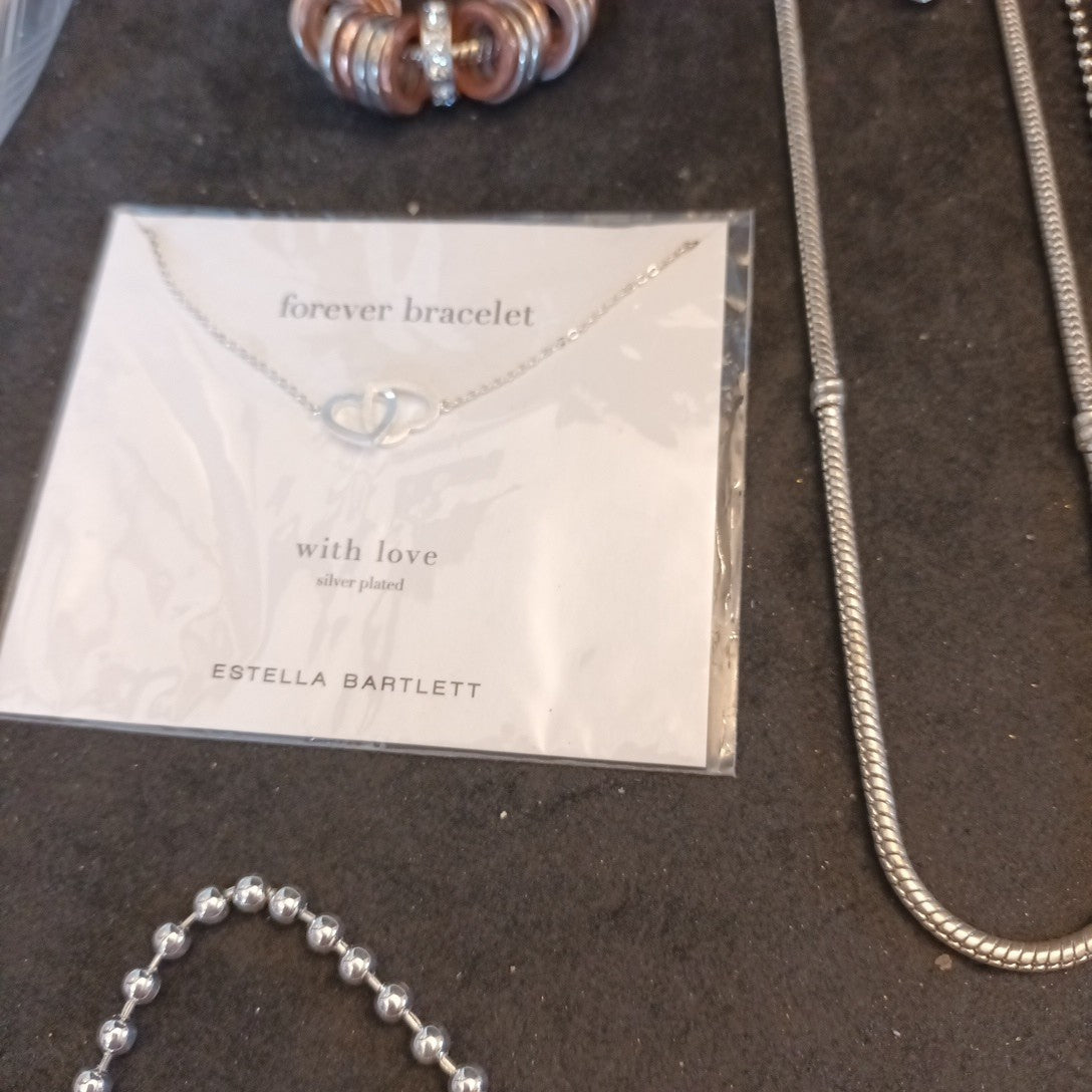 Silver Tone Costume Jewellery  Necklaces Bracelets Bundle Joblot 