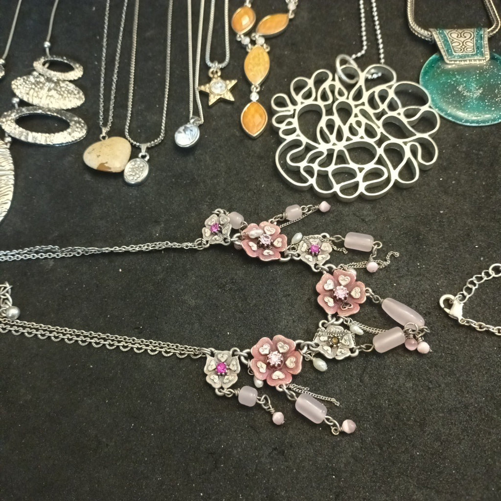 Silver Tone Costume Jewellery  Necklaces Bracelets Bundle Joblot 