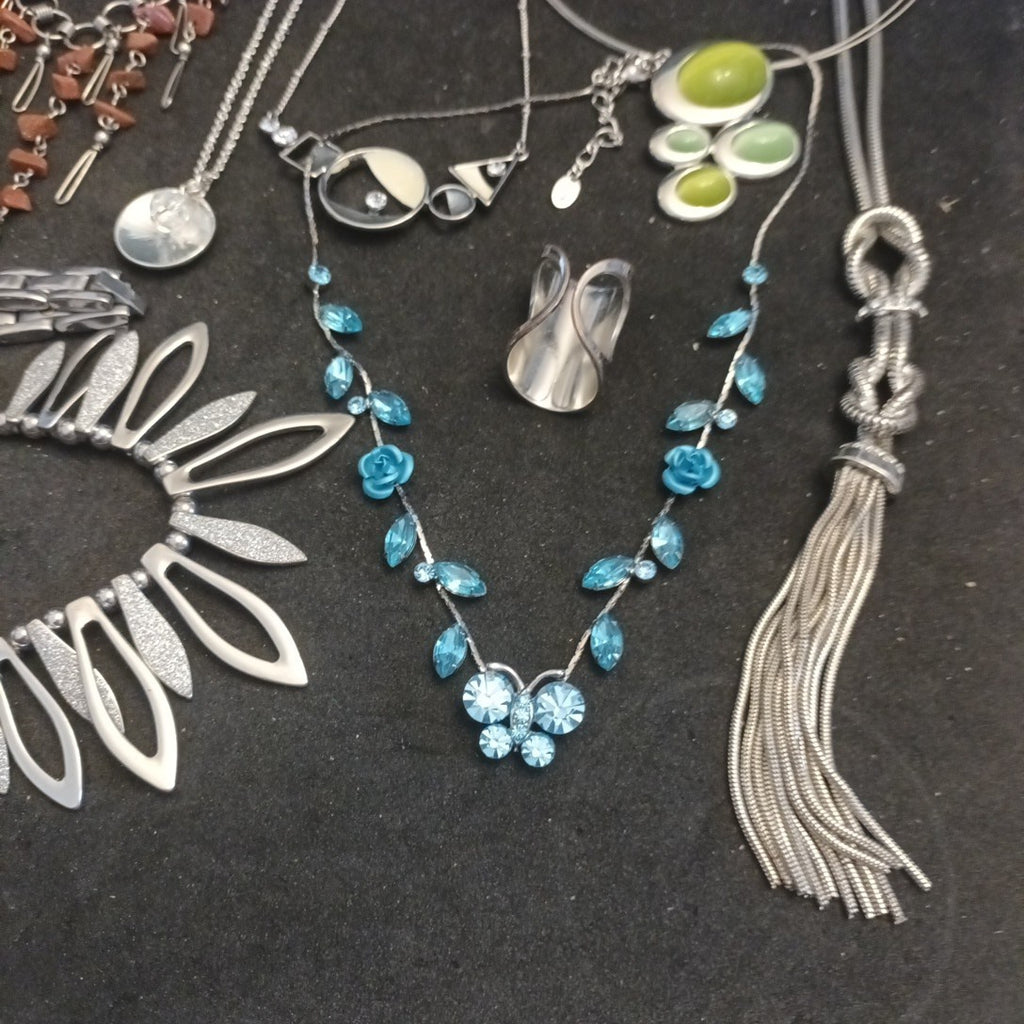 Silver Tone Costume Jewellery  Necklaces Bracelets Bundle Joblot 