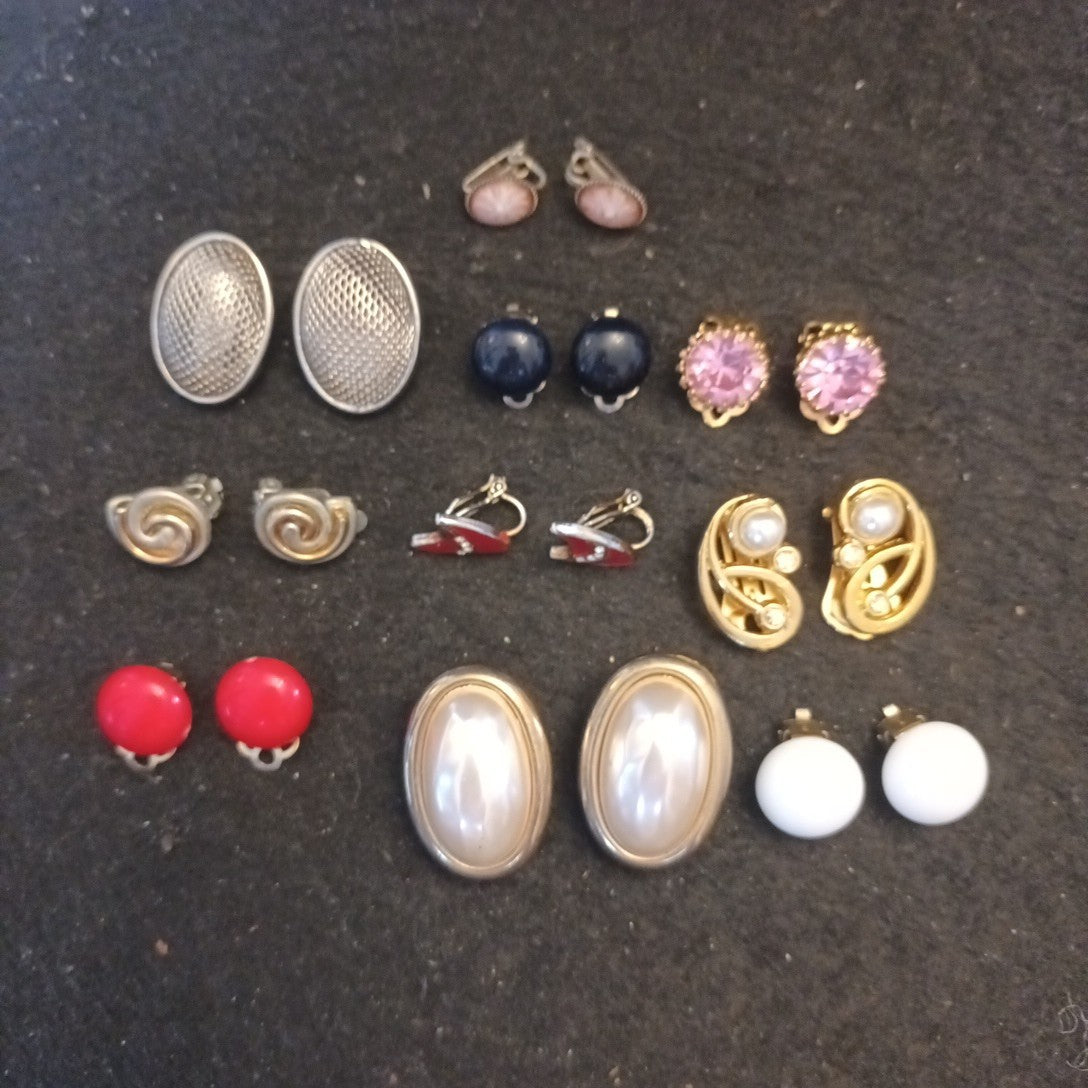 Clip On Earrings. Costume Jewellery Bundle