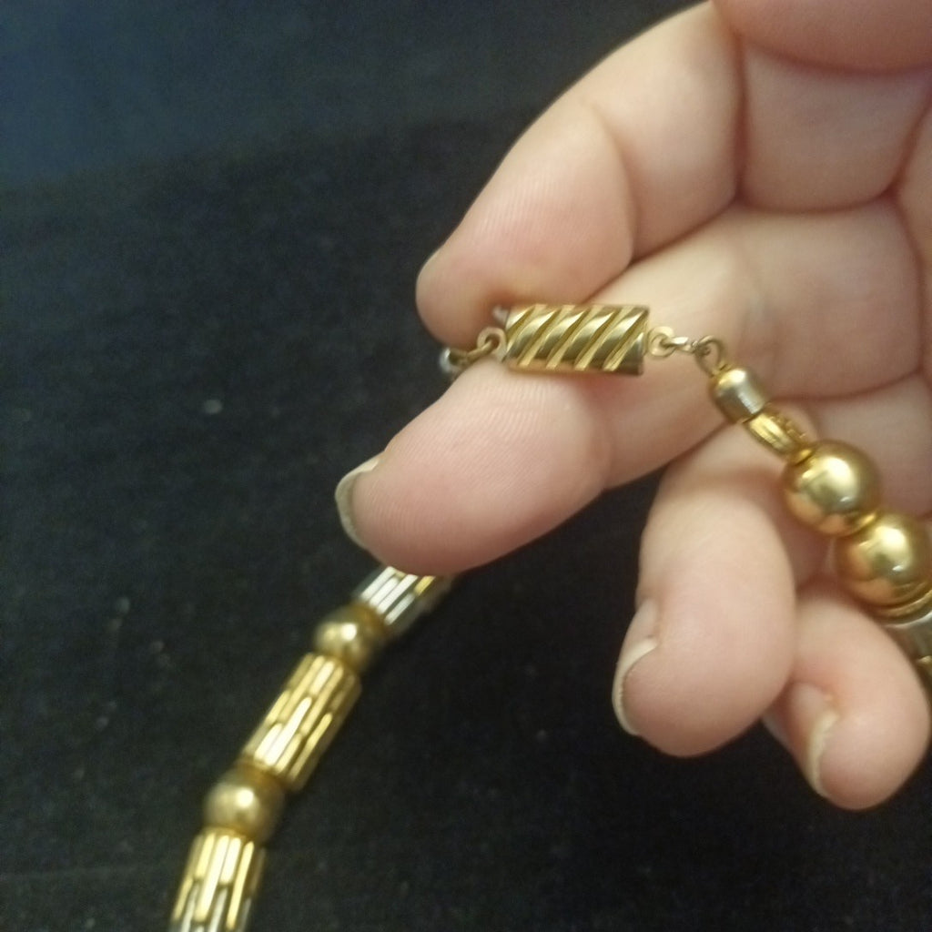 Ellelle Necklace- Mixed Metals Beads 42cm