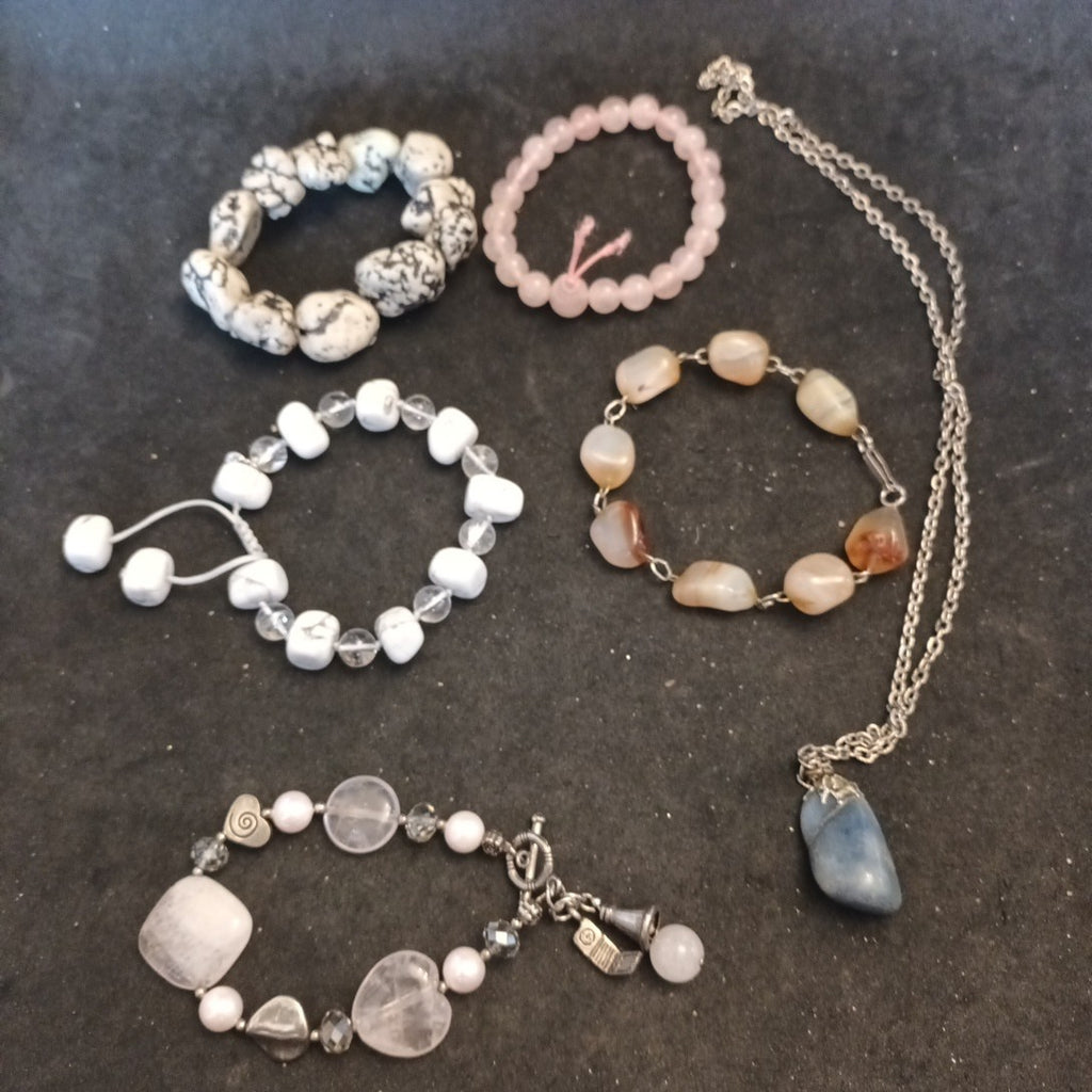 Costume Jewellery Gemstones Necklaces Bracelets Bundle Joblot Mixed Lot