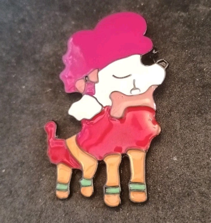 Enamel Poodle Pin Brooch Various colours available (5.5cm/2.2Inches)