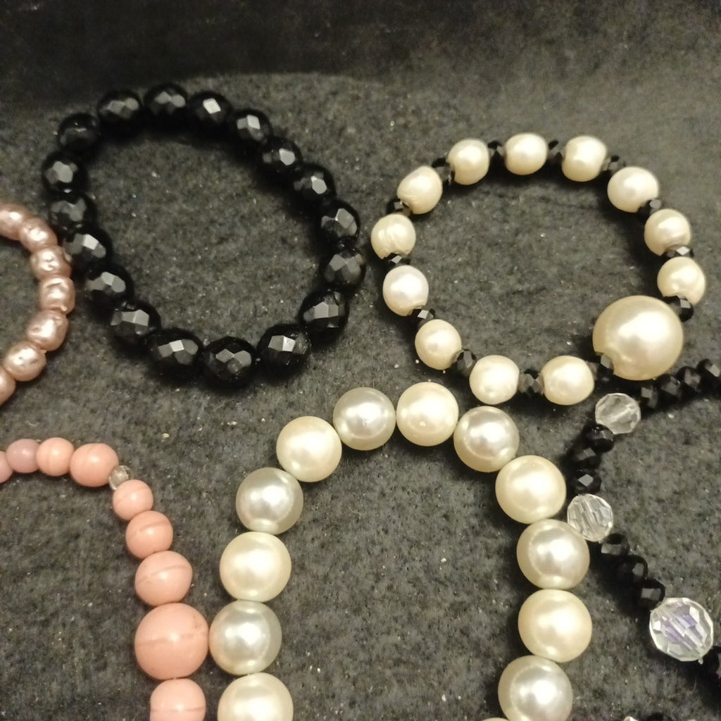 10 Beaded Elasticated Bracelets Bundle Joblot