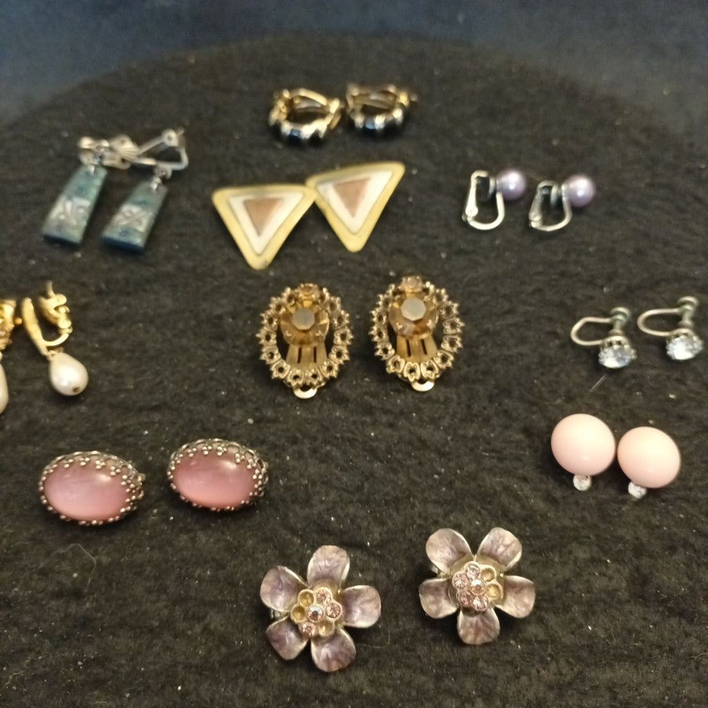 Clip On Earrings. 10 Pairs Of Clip On Earrings. Costume Jewellery Bundle