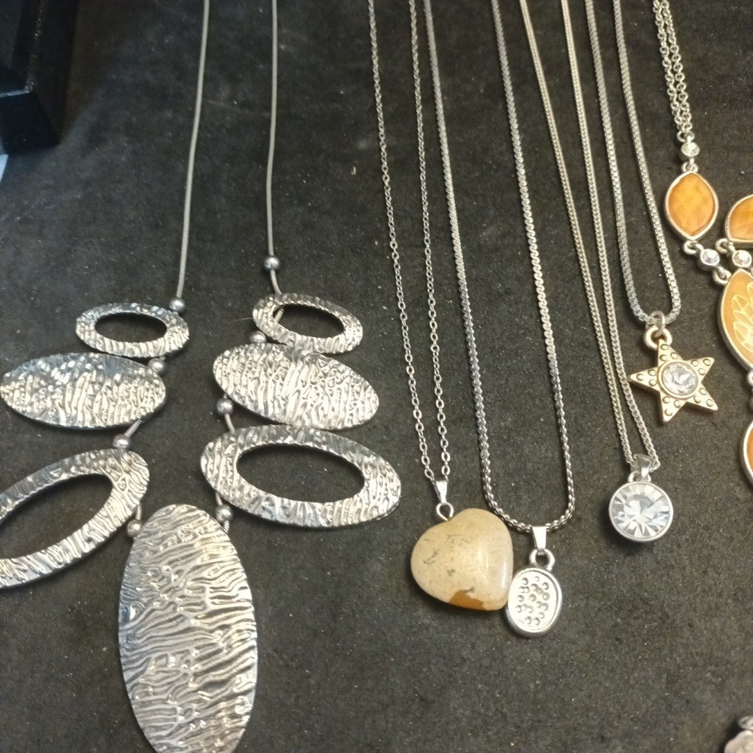 Silver Tone Costume Jewellery  Necklaces Bracelets Bundle Joblot 