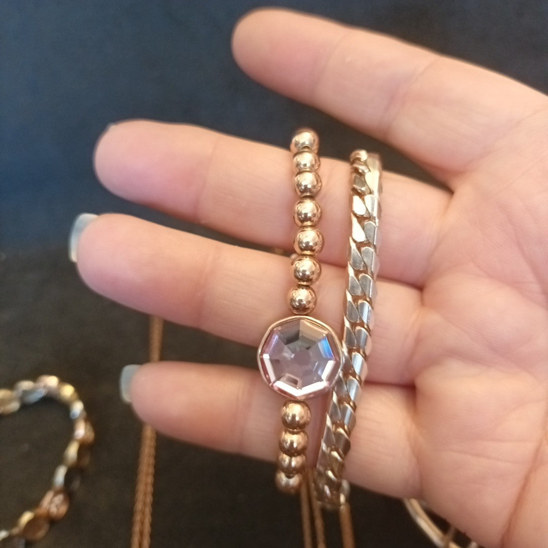 Rose Gold Costume Jewellery Necklaces Bracelets Bundle Joblot