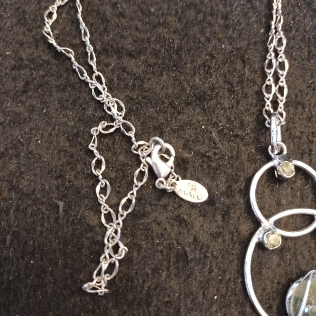 Malu Silver Tone Necklace With Pendant 28in (70cm)