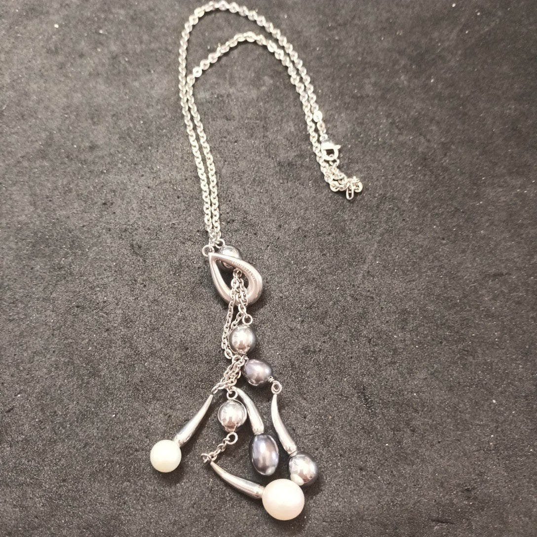Morellato Stainless Steel And Pearl Necklace In Box.
